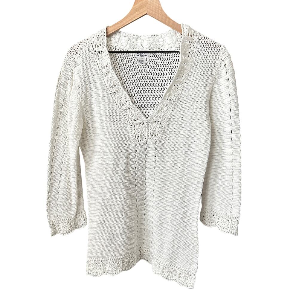 Lilly Pulitzer Vintage Cotton Crochet Tunic White Medium